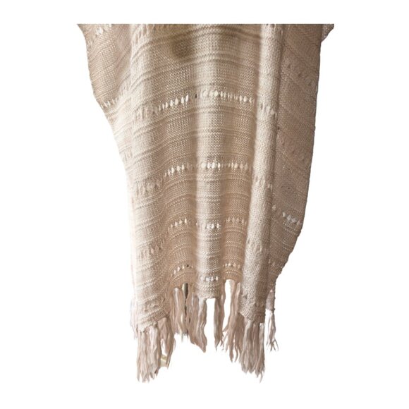 Free People Lightweight Blanket Wrap Boho Open Knit Tassel Shawl One Size - Picture 5 of 11